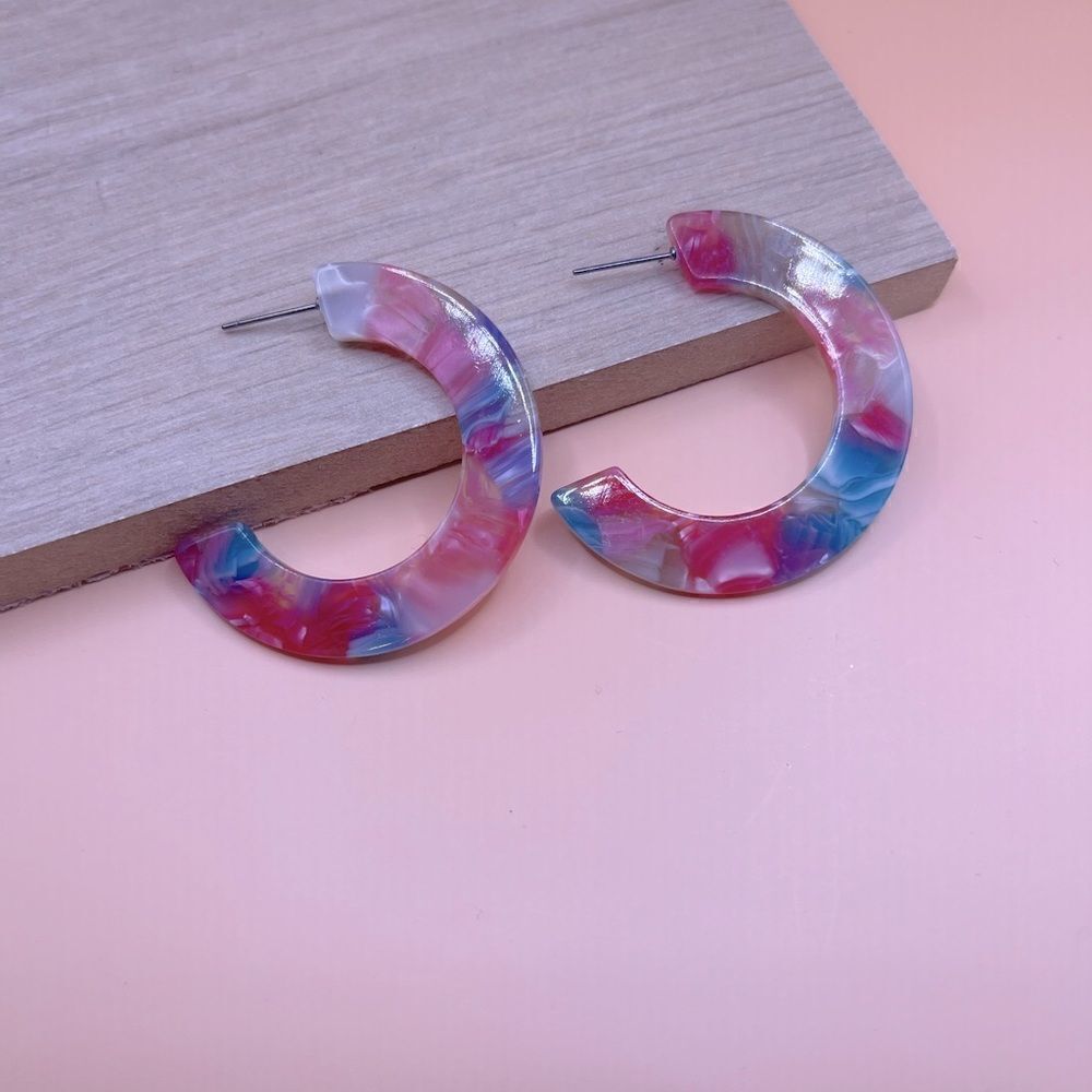 5/$25 RESIN HOOP EARRINGS